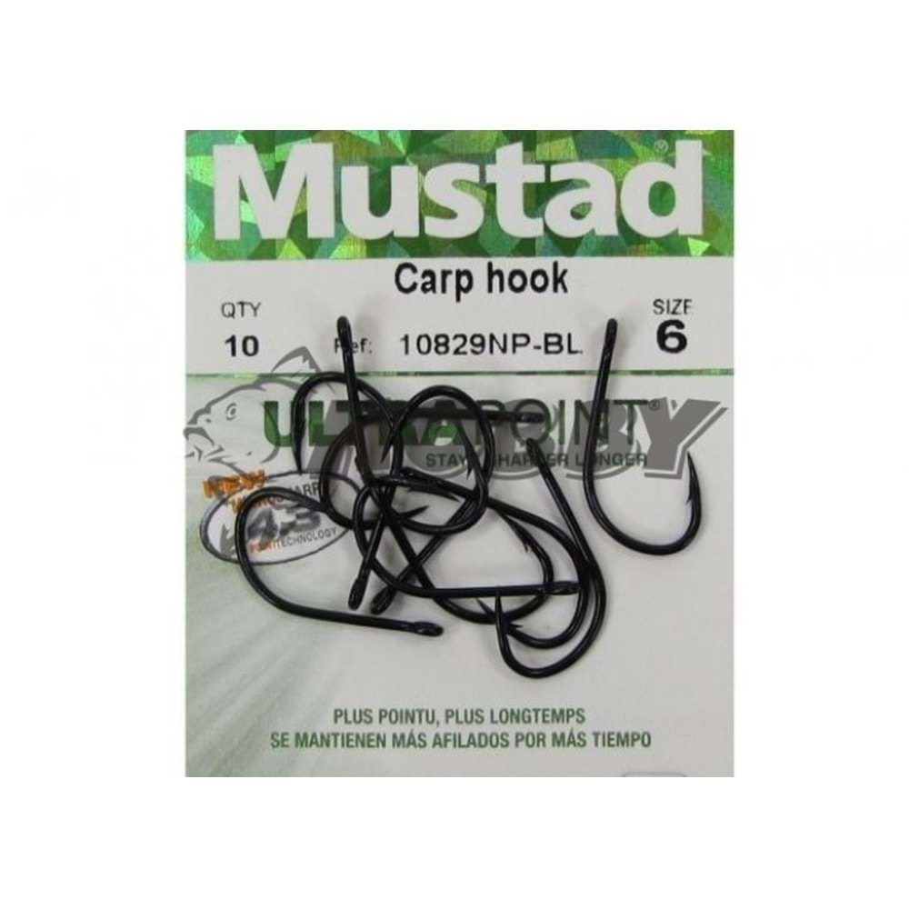 MUSTAD CARP HOOK BLACK 10829 - 4