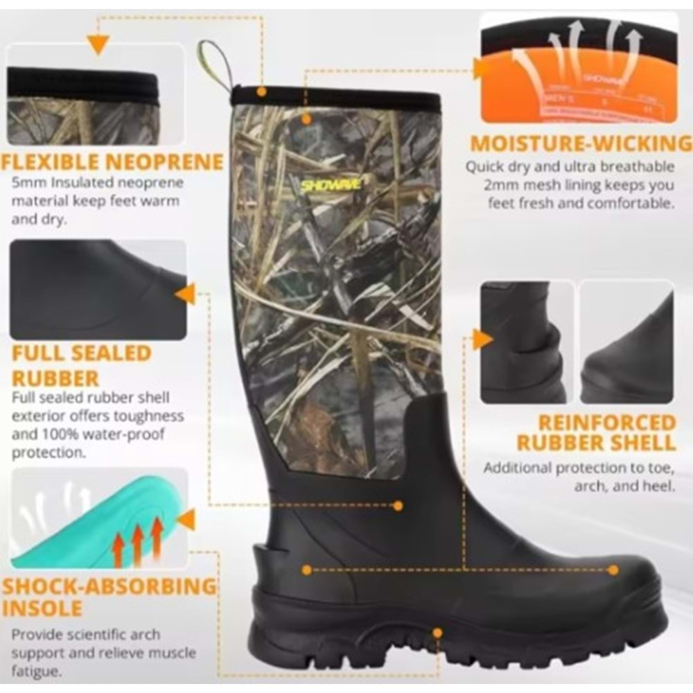 HUNTER BOOT ÇİZME XR - CAMO (Size-40/46)