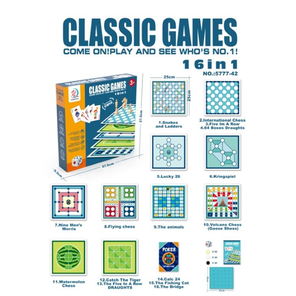 OYUNCAK CLASSIC GAMES ( 16 ÇEŞİT )